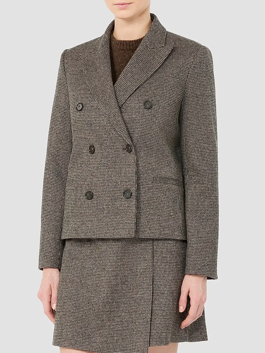 Weekend Max Mara Women's Double Breasted Jacket in Micro Jacquard Jersey | Thumbnail 3 Weekend Max Mara Women's Double Breasted Jacket in Micro Jacquard Jersey | Thumbnail 3