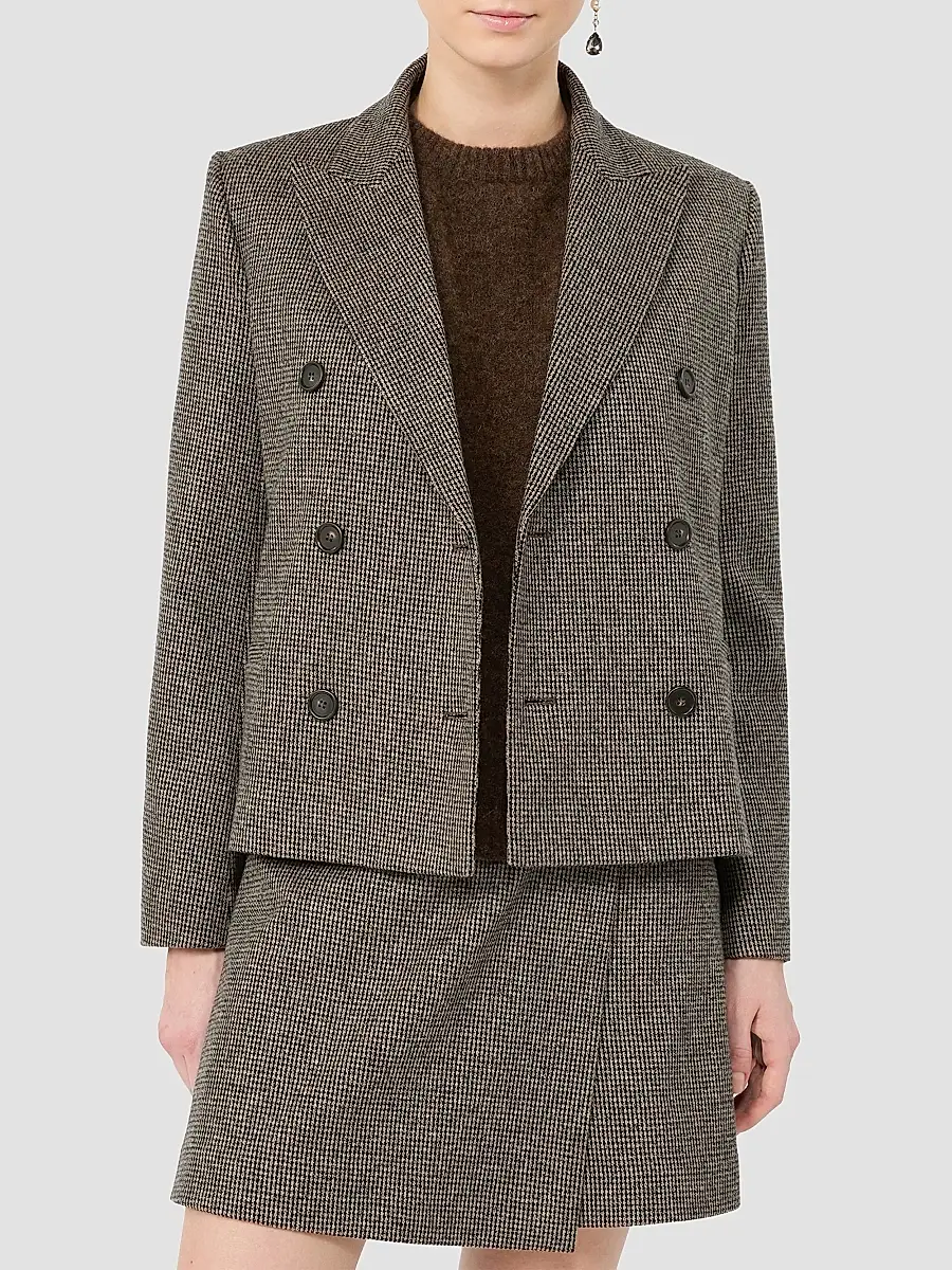 Weekend Max Mara Women's Double Breasted Jacket in Micro Jacquard Jersey | Thumbnail 5 Weekend Max Mara Women's Double Breasted Jacket in Micro Jacquard Jersey | Thumbnail 5