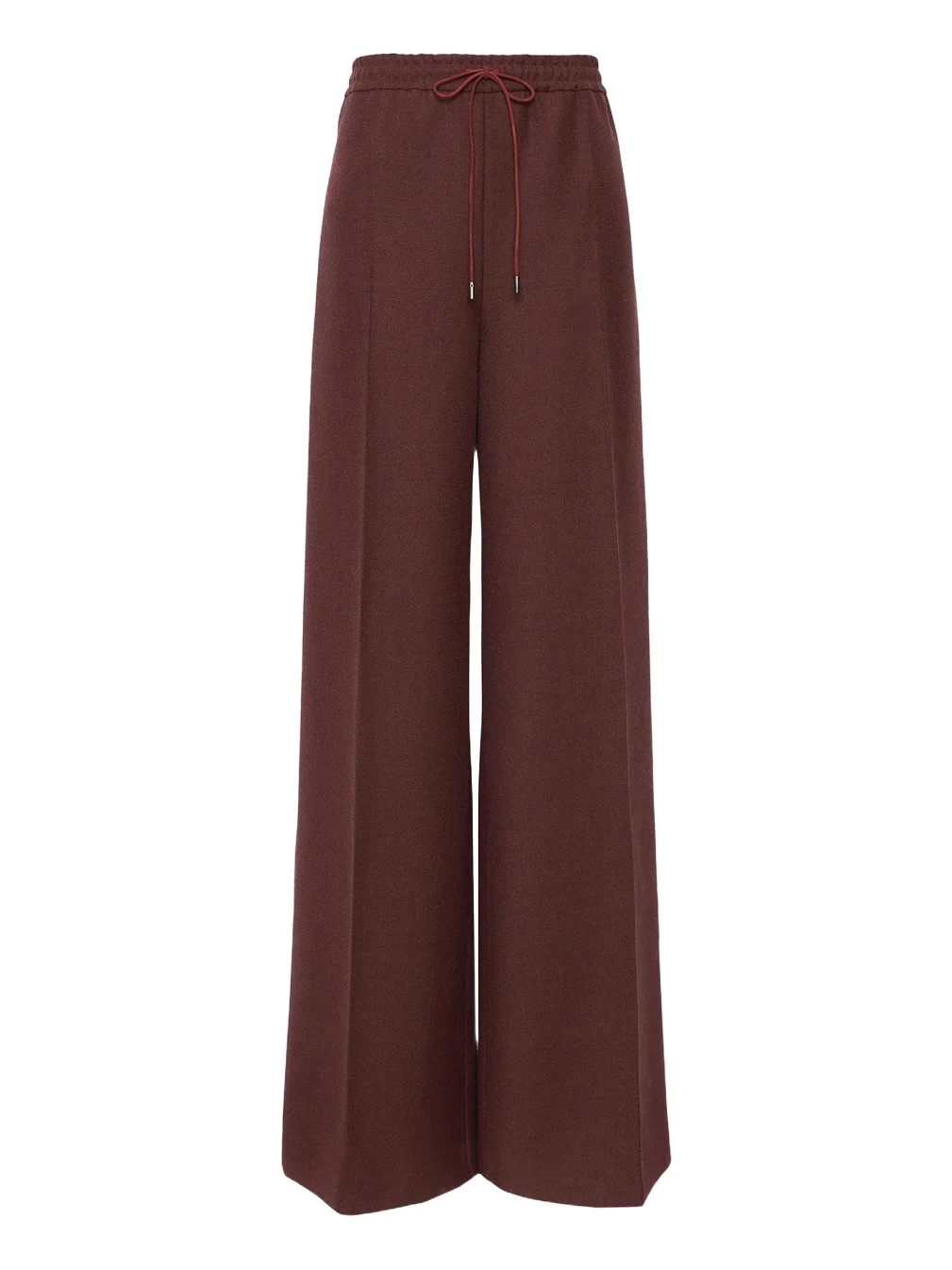 Women's Denim Effect Wool Wide Leg Trousers