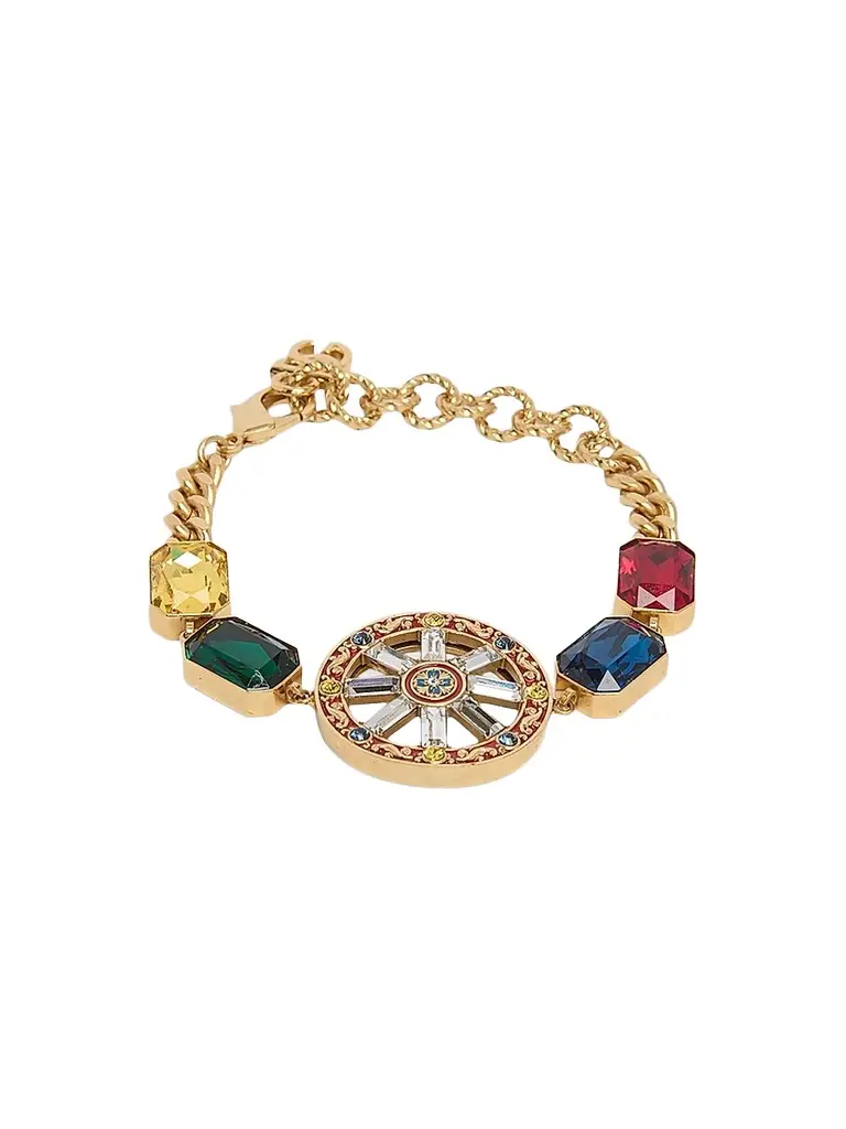 Dolce & Gabbana Women's Carretto Wheel Goldtone & Glass Crystal Bracelet