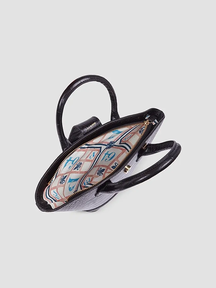 PARIS/64 Women's Lumière Mini Croc-Embossed Leather Top Handle Bag | Thumbnail 4 PARIS/64 Women's Lumière Mini Croc-Embossed Leather Top Handle Bag | Thumbnail 4