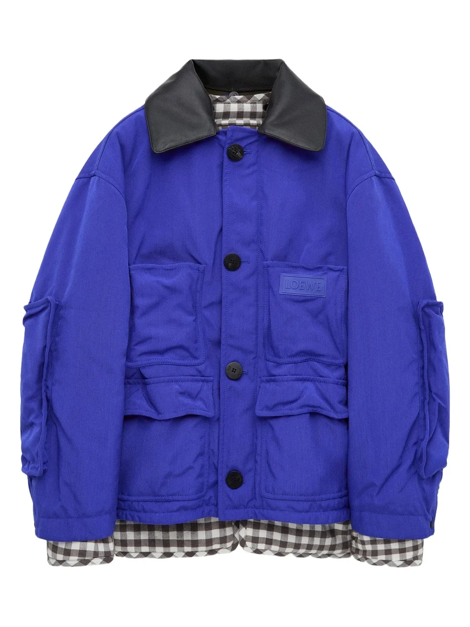 Loewe Men's Gingham-Trim Parka