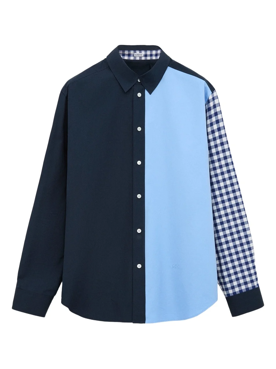 Loewe Men's Spliced Button-Front Shirt