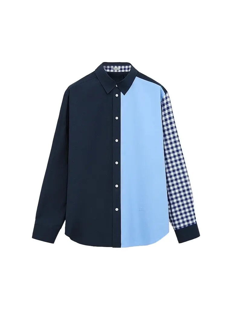 Loewe Men's Spliced Button-Front Shirt