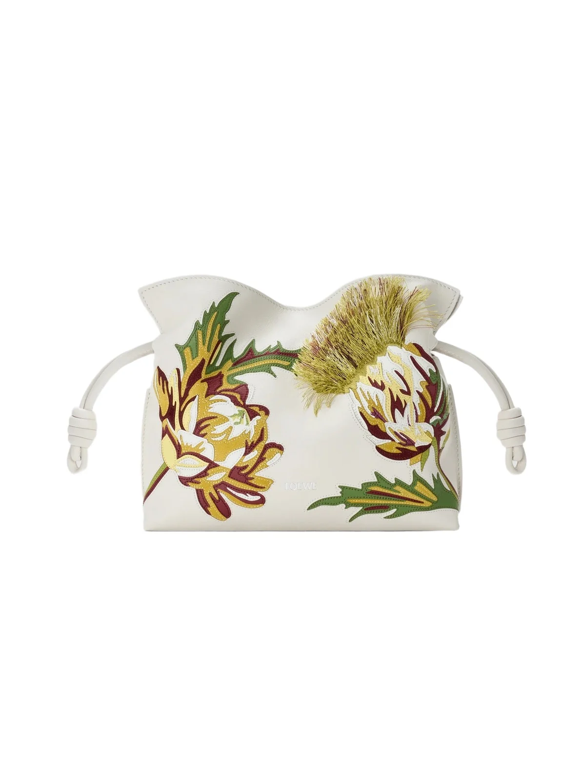 Loewe Women's x Paula's Ibiza Flamenco Mini Intarsia Leather Clutch