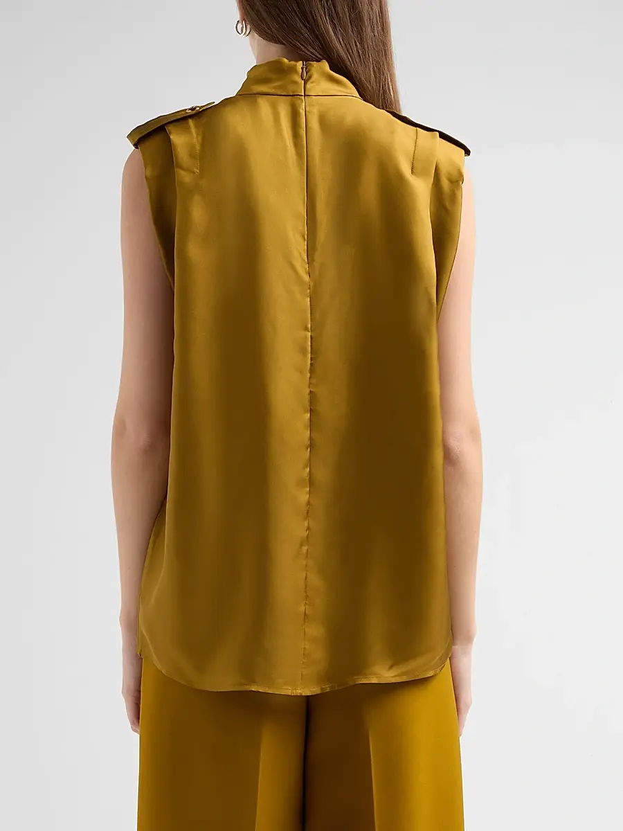 Zimmermann Women's Silk Sleeveless Tuck Blouse | Thumbnail 3 Zimmermann Women's Silk Sleeveless Tuck Blouse | Thumbnail 3