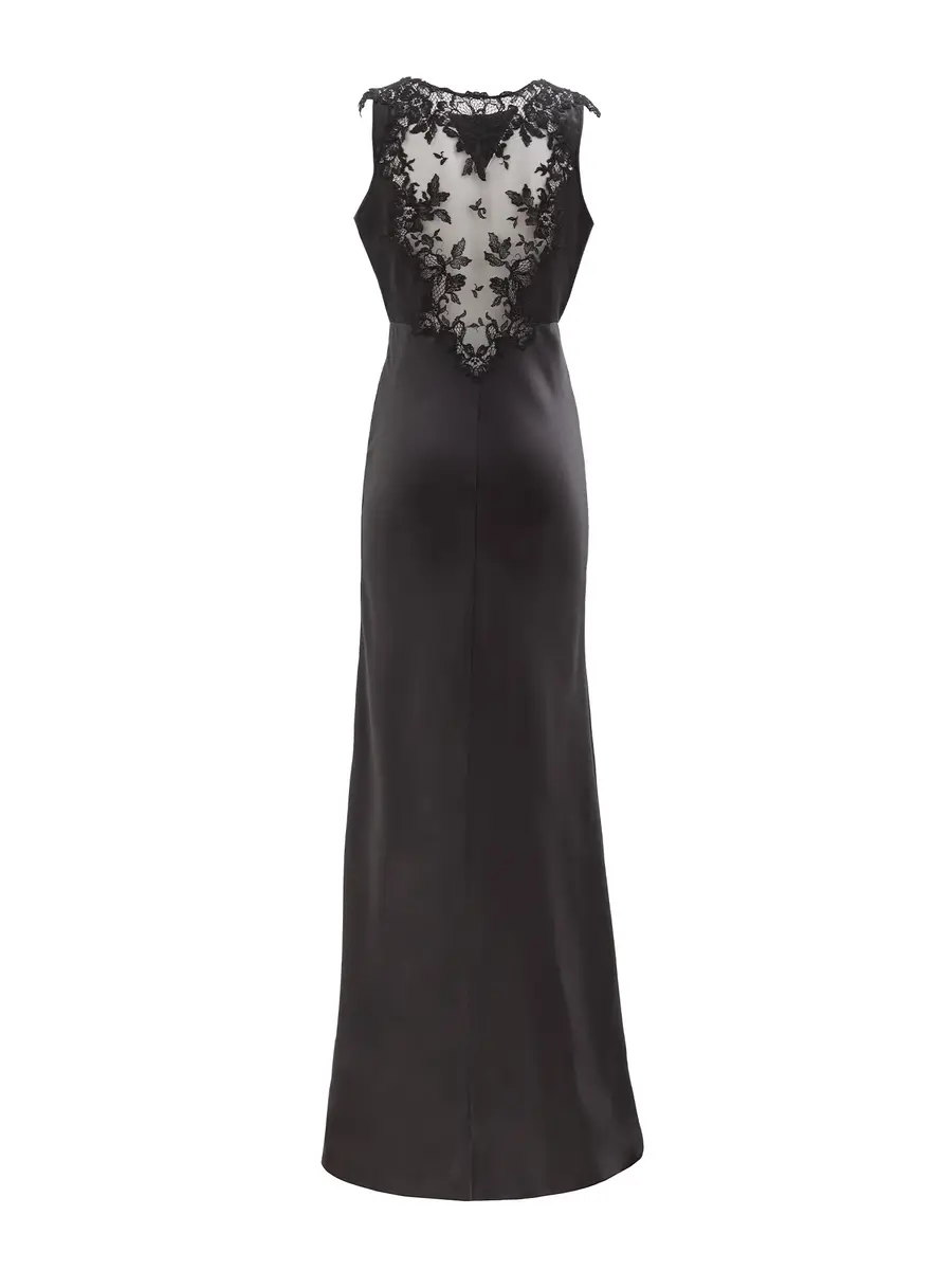 Loretta Caponi Scilla Lace-Back Silk Midi Dress | Thumbnail 2 Loretta Caponi Scilla Lace-Back Silk Midi Dress | Thumbnail 2