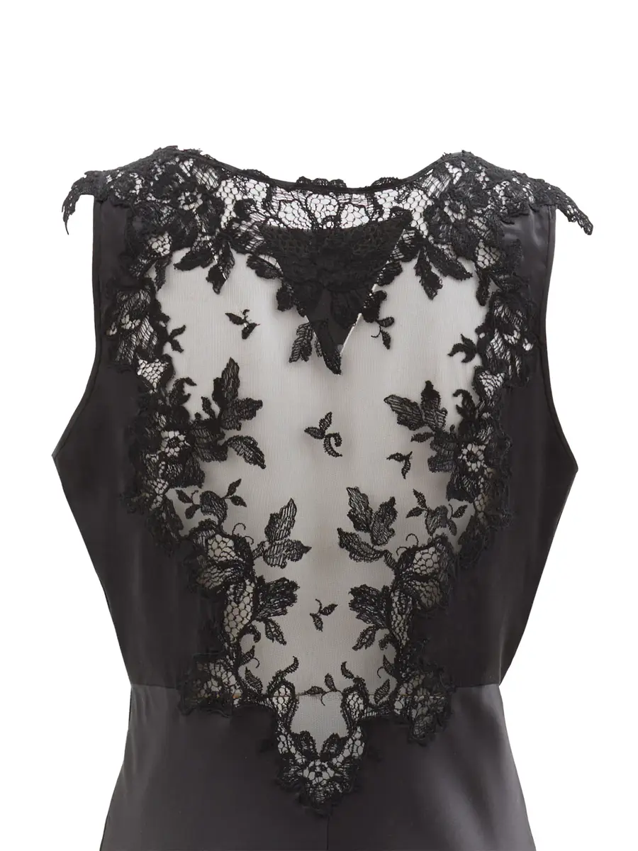 Loretta Caponi Scilla Lace-Back Silk Midi Dress | Thumbnail 3 Loretta Caponi Scilla Lace-Back Silk Midi Dress | Thumbnail 3