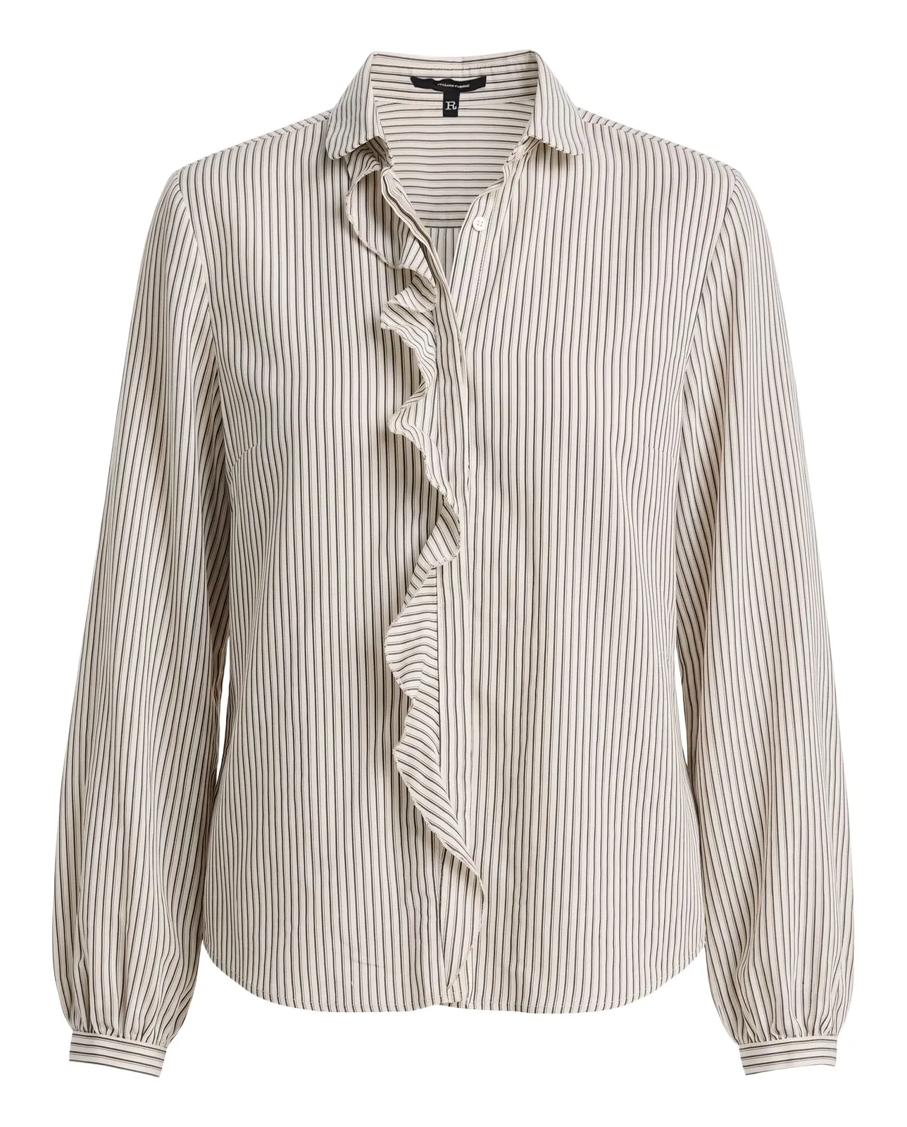 Striped Shrunken Ruffle Shirt Striped Shrunken Ruffle Shirt
