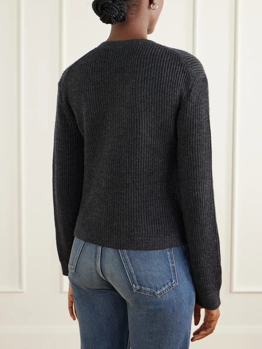 R13 Double-breasted ribbed-knit merino wool cardigan | Thumbnail 3