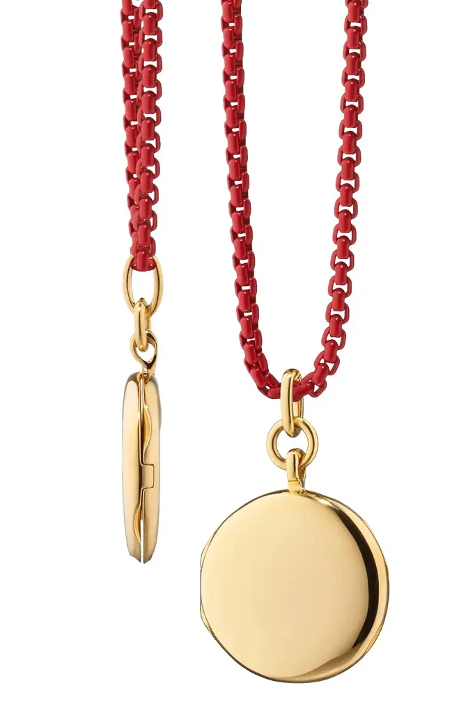 MONICA RICH KOSANN Red Slim Quinn Locket Necklace