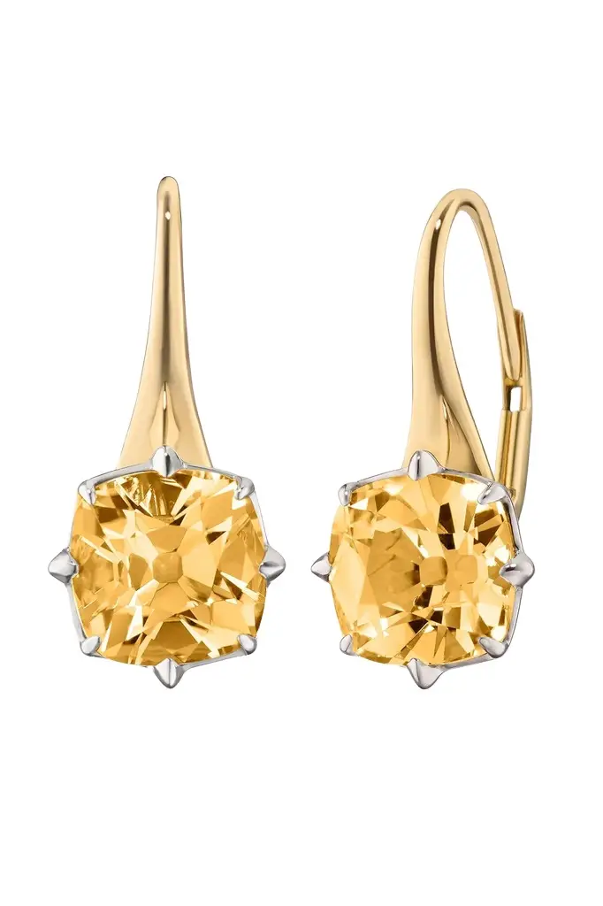 MONICA RICH KOSANN Citrine Two Tone Polaris Earrings