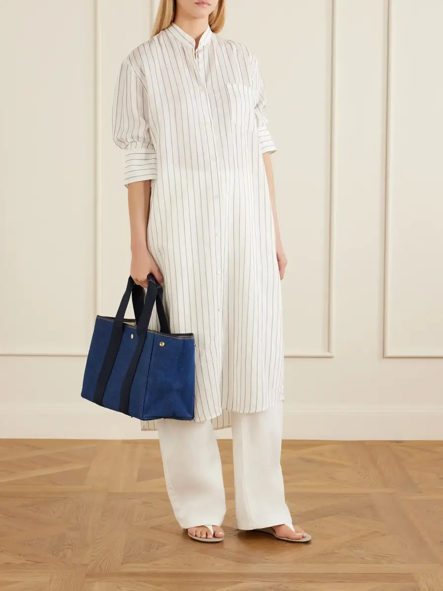 RUE de VERNEUIL Traversée medium leather and webbing-trimmed denim tote | Thumbnail 2 RUE de VERNEUIL Traversée medium leather and webbing-trimmed denim tote | Thumbnail 2