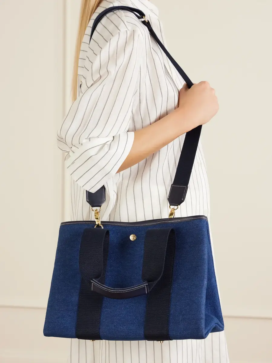 RUE de VERNEUIL Traversée medium leather and webbing-trimmed denim tote | Thumbnail 3 RUE de VERNEUIL Traversée medium leather and webbing-trimmed denim tote | Thumbnail 3