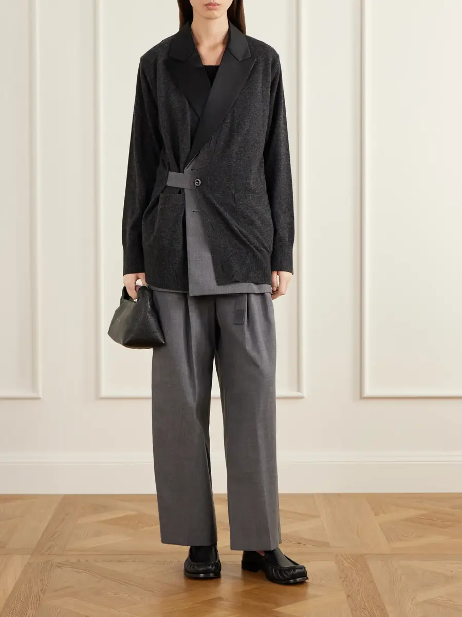 Sacai Belted pleated twill wide-leg pants | Thumbnail 2