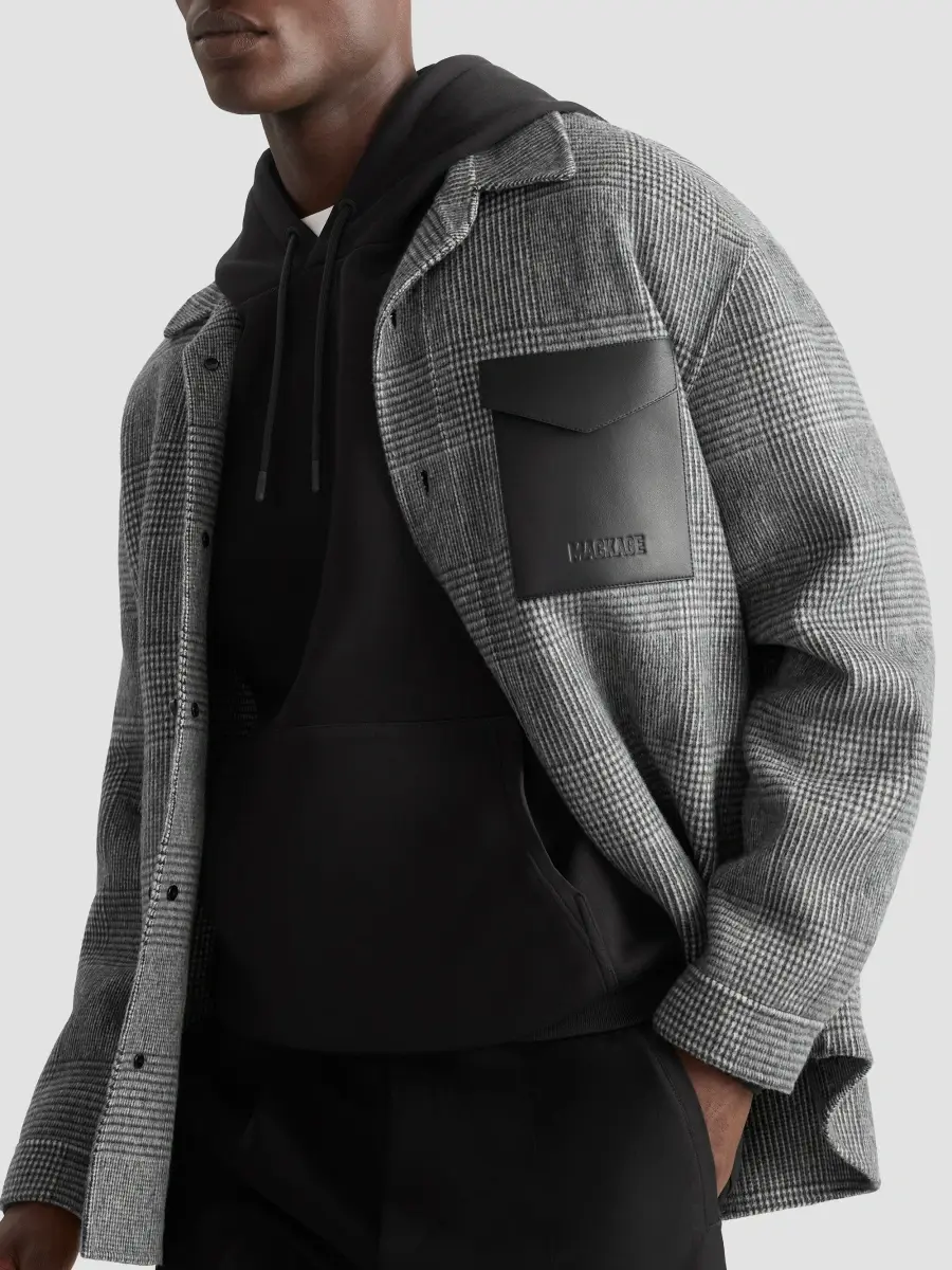 Mackage Men's Emmanuel Glen Check Double-Face Wool Shirt Jacket | Thumbnail 6 Mackage Men's Emmanuel Glen Check Double-Face Wool Shirt Jacket | Thumbnail 6