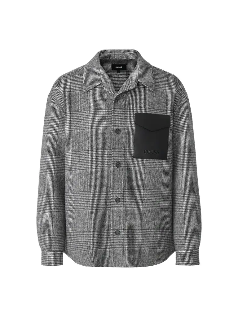 Mackage Men's Emmanuel Glen Check Double-Face Wool Shirt Jacket