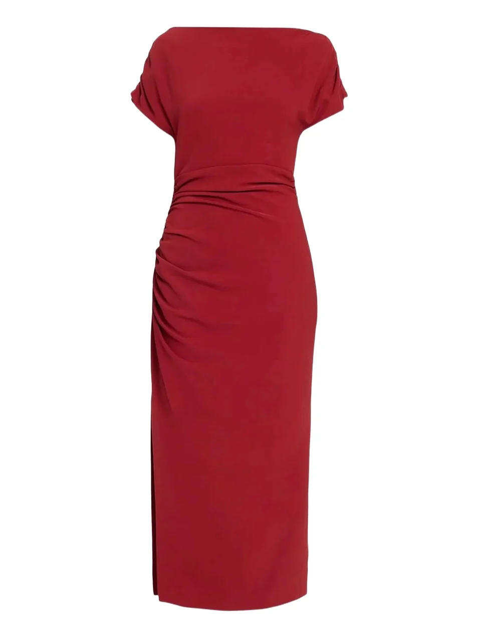 Lela Rose Women's Side Ruched Crêpe Midi Dress