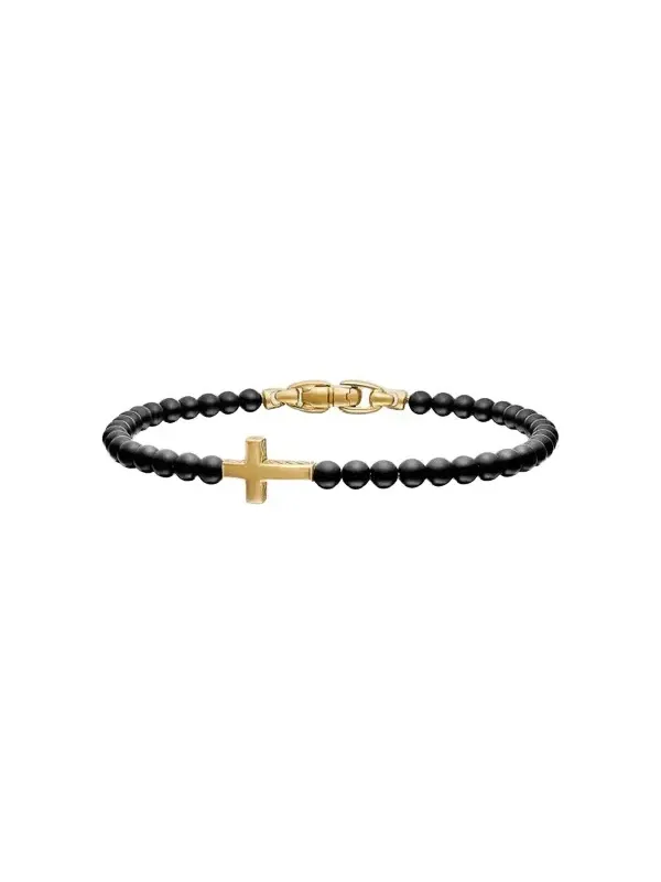 David Yurman Men's Spiritual Beads Cross Station Bracelet