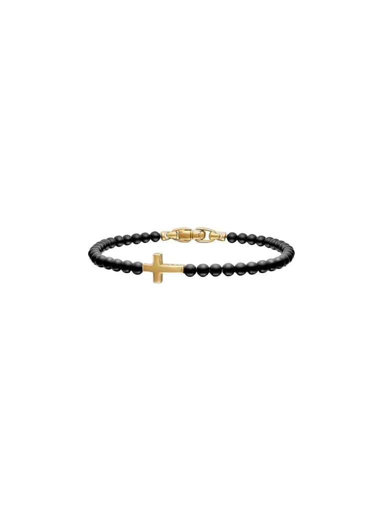 David Yurman Men's Spiritual Beads Cross Station Bracelet