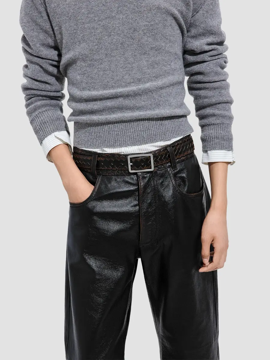 Bottega Veneta Men's Inrecciato Leather Belt | Thumbnail 2 Bottega Veneta Men's Inrecciato Leather Belt | Thumbnail 2