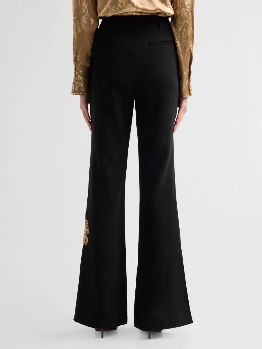 Cinq à Sept Women's Gilded Peony Jaxyn Embellished Flared Pants | Thumbnail 3 Cinq à Sept Women's Gilded Peony Jaxyn Embellished Flared Pants | Thumbnail 3
