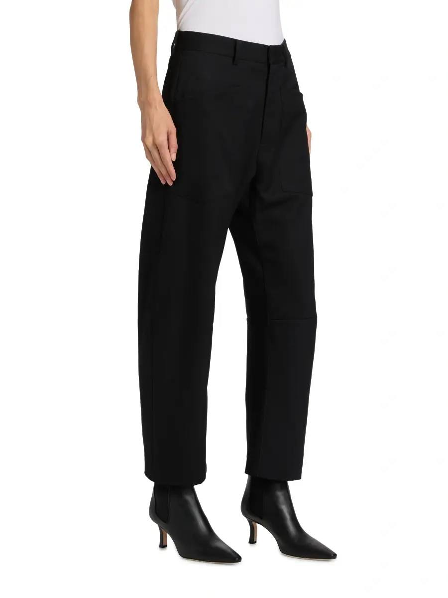 Nili Lotan Women's Shon Wool Barrel-Leg Pants | Thumbnail 4