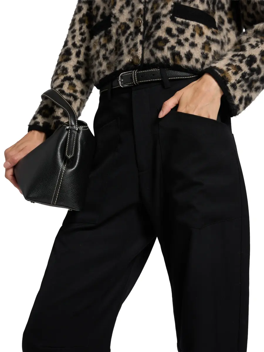 Nili Lotan Women's Shon Wool Barrel-Leg Pants | Thumbnail 6