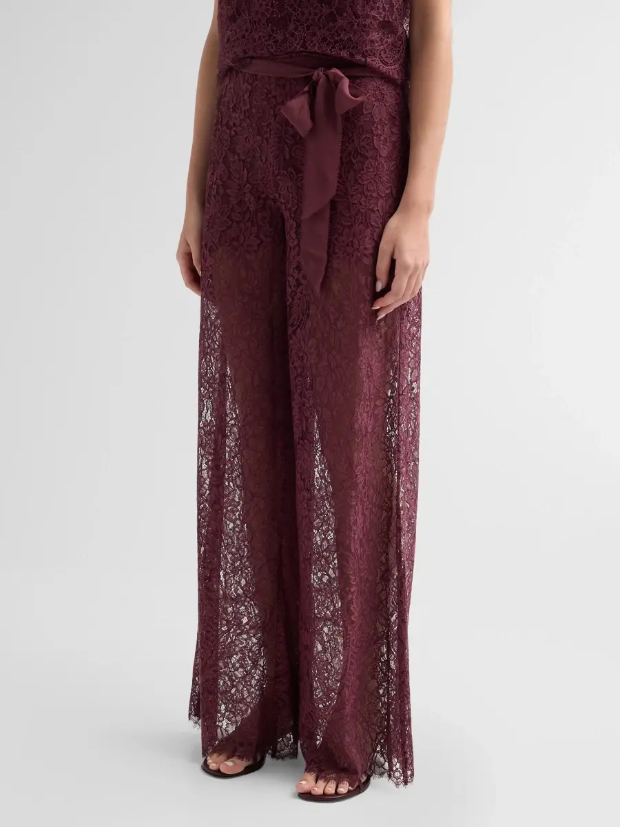 LoveShackFancy Women's Riana Lace Wide-Leg Self-Belt Pants | Thumbnail 4 LoveShackFancy Women's Riana Lace Wide-Leg Self-Belt Pants | Thumbnail 4