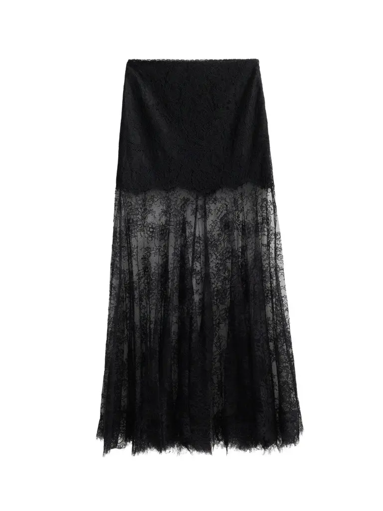 LoveShackFancy Women's Carline Lace Maxi Skirt