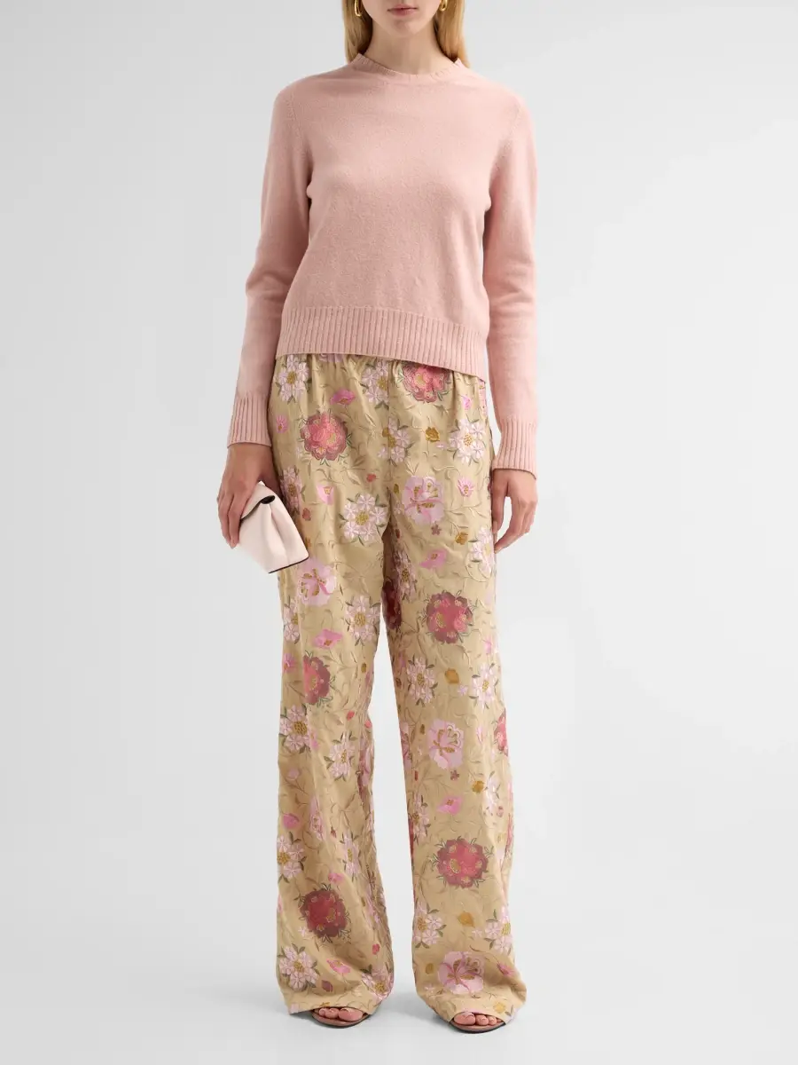 LoveShackFancy Women's Janae Floral Embroidered Pants | Thumbnail 2 LoveShackFancy Women's Janae Floral Embroidered Pants | Thumbnail 2