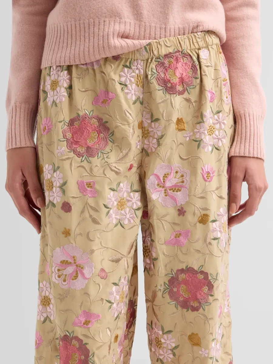 LoveShackFancy Women's Janae Floral Embroidered Pants | Thumbnail 5 LoveShackFancy Women's Janae Floral Embroidered Pants | Thumbnail 5