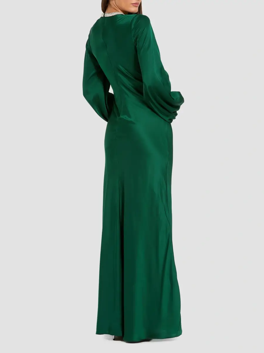 Mac Duggal Women's Ieena Satin Sheath Gown | Thumbnail 4 Mac Duggal Women's Ieena Satin Sheath Gown | Thumbnail 4