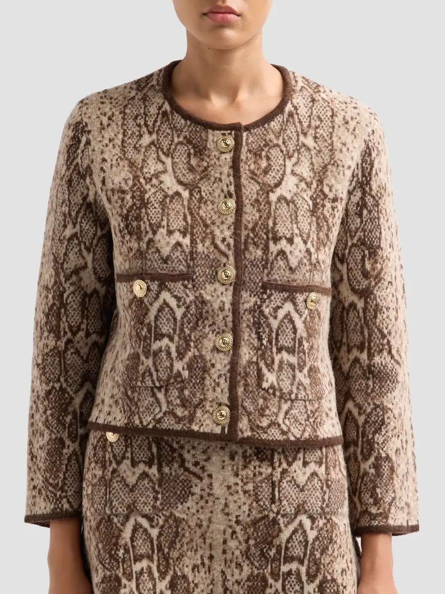 Cara Cara Women's Bristol Python Jacquard Cardigan | Thumbnail 5