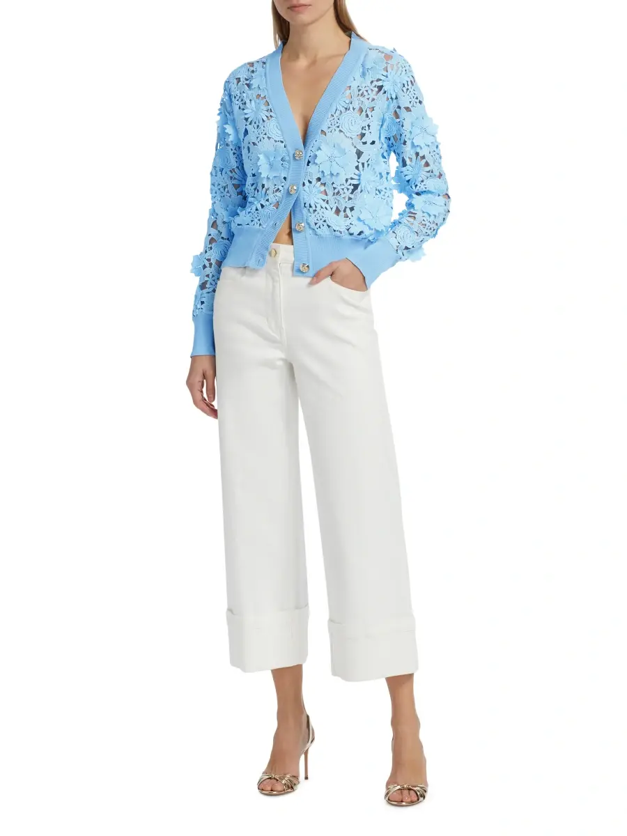 Generation Love Women's Harlow Floral Lace Appliqué Cardigan | Thumbnail 2 Generation Love Women's Harlow Floral Lace Appliqué Cardigan | Thumbnail 2