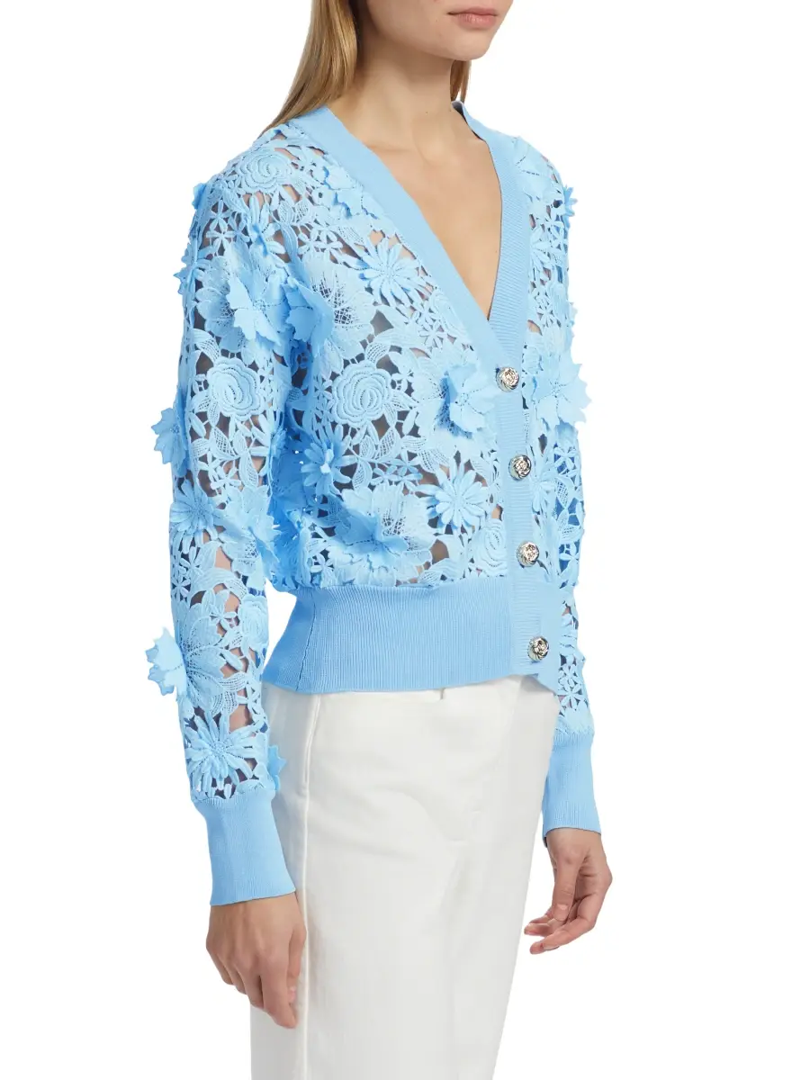 Generation Love Women's Harlow Floral Lace Appliqué Cardigan | Thumbnail 4 Generation Love Women's Harlow Floral Lace Appliqué Cardigan | Thumbnail 4