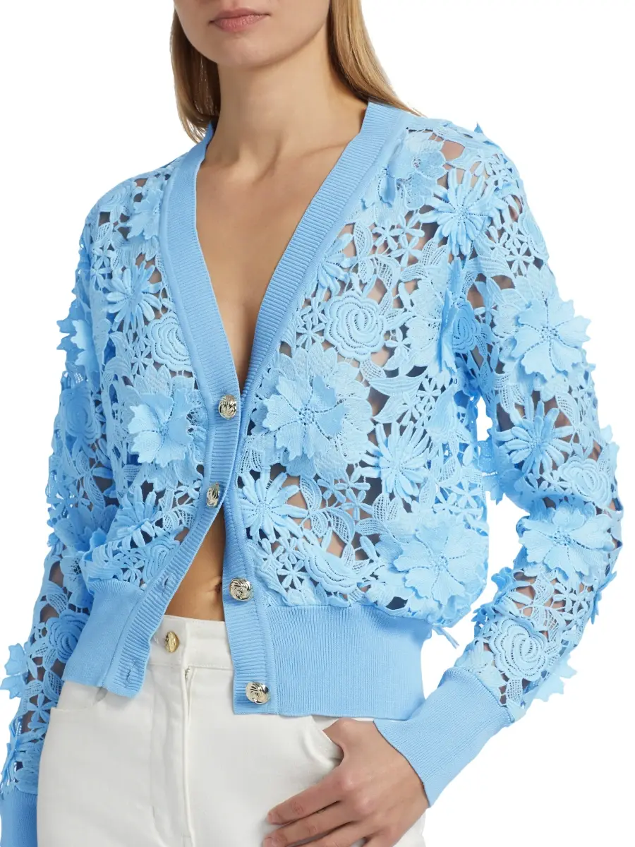 Generation Love Women's Harlow Floral Lace Appliqué Cardigan | Thumbnail 6 Generation Love Women's Harlow Floral Lace Appliqué Cardigan | Thumbnail 6