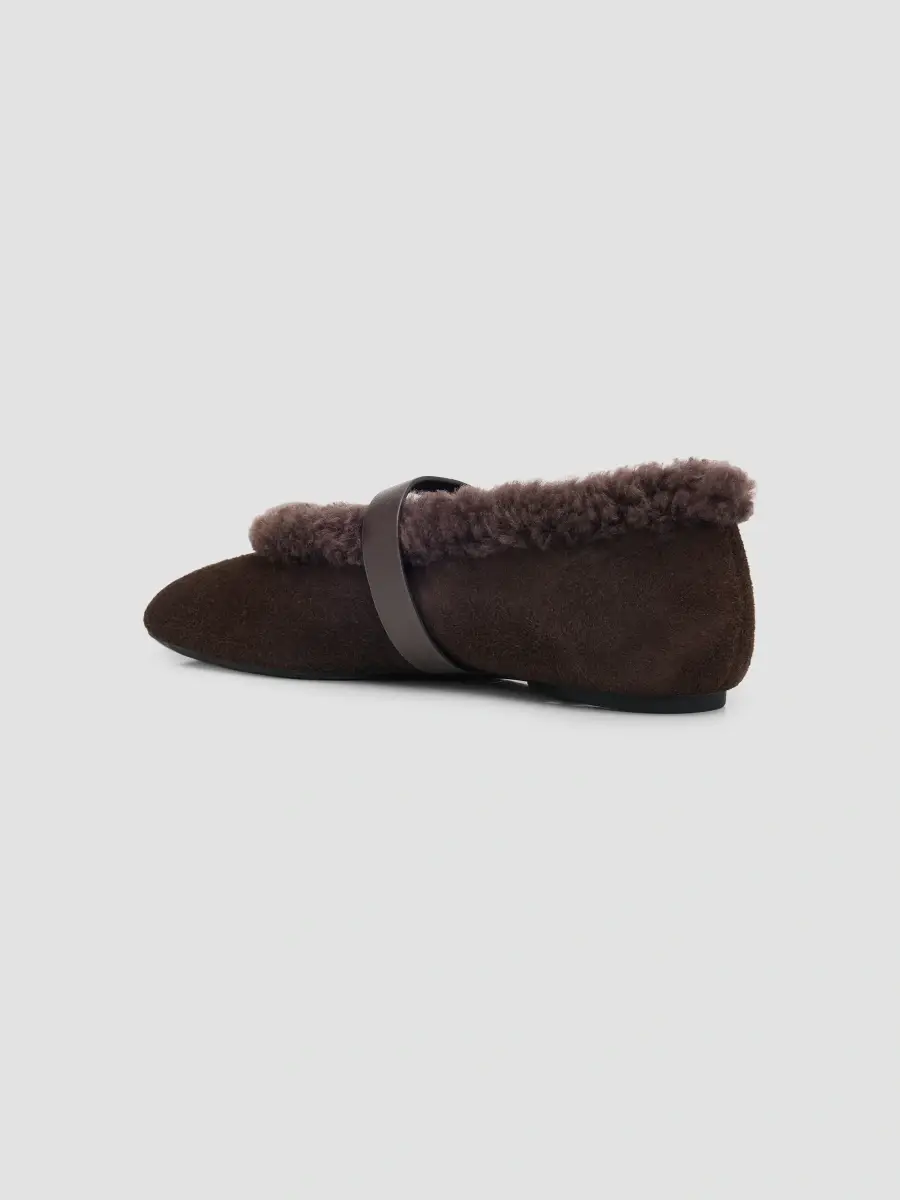 rag & bone Women's Spire Shearling-Trim Suede Mary Janes | Thumbnail 2 rag & bone Women's Spire Shearling-Trim Suede Mary Janes | Thumbnail 2