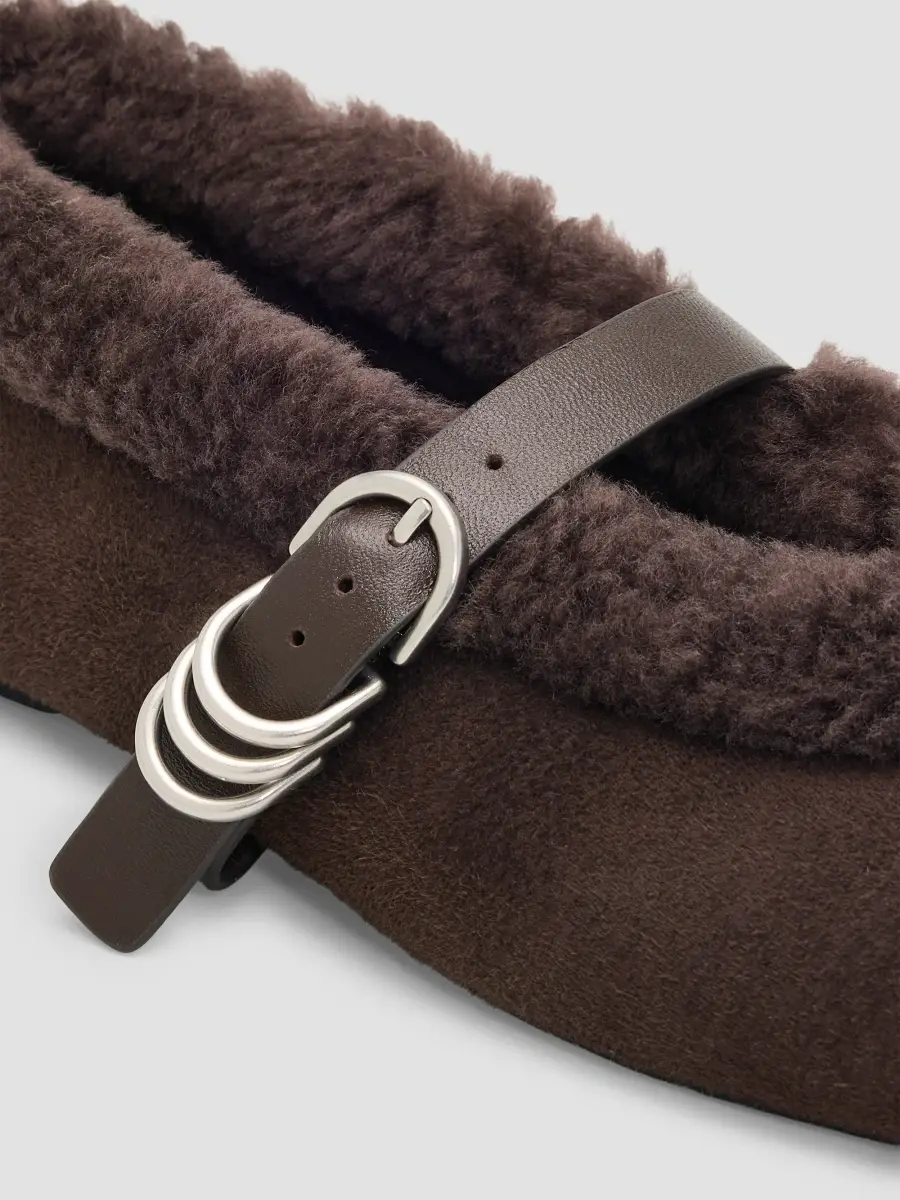rag & bone Women's Spire Shearling-Trim Suede Mary Janes | Thumbnail 3 rag & bone Women's Spire Shearling-Trim Suede Mary Janes | Thumbnail 3