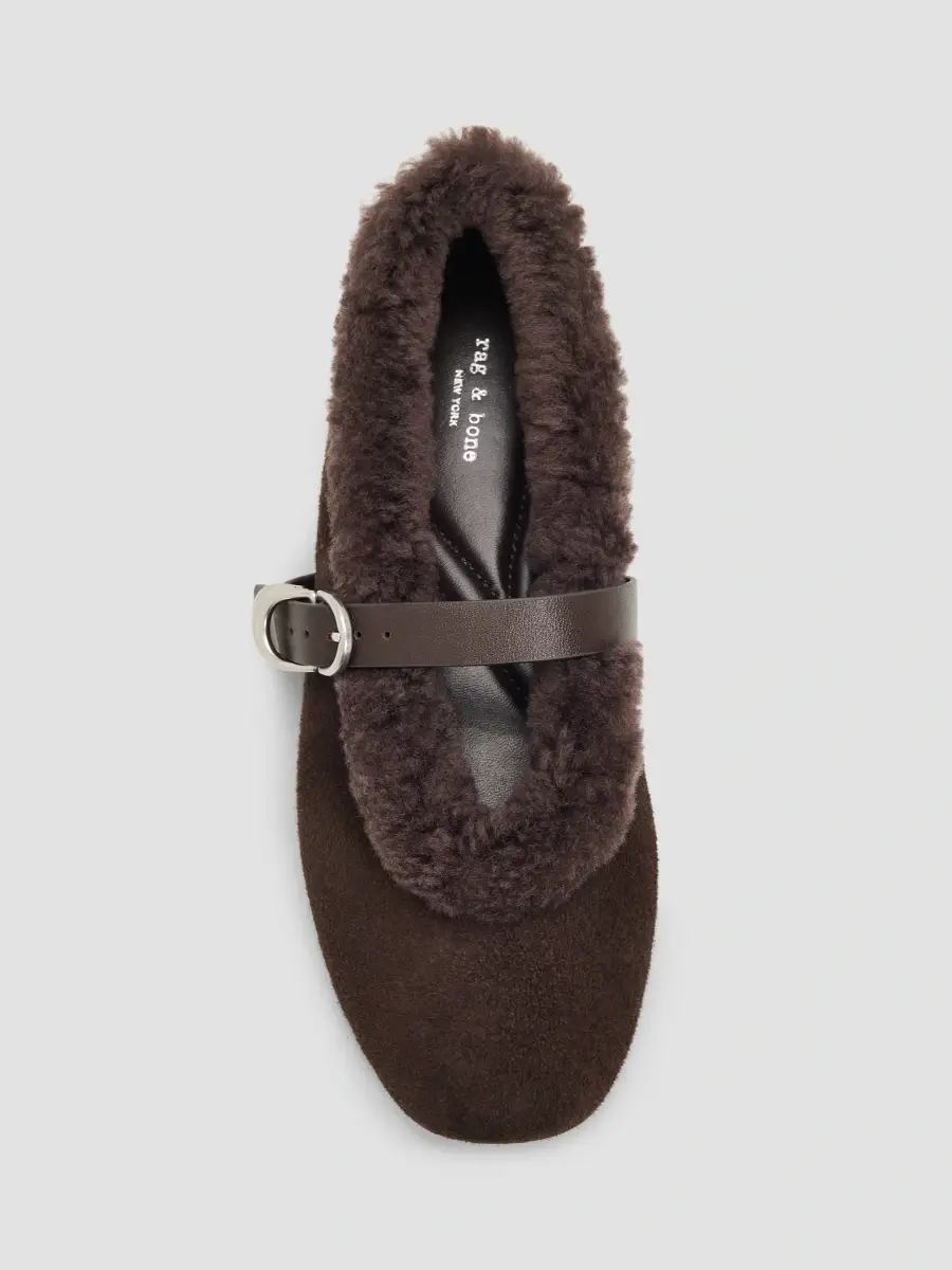 rag & bone Women's Spire Shearling-Trim Suede Mary Janes | Thumbnail 4 rag & bone Women's Spire Shearling-Trim Suede Mary Janes | Thumbnail 4