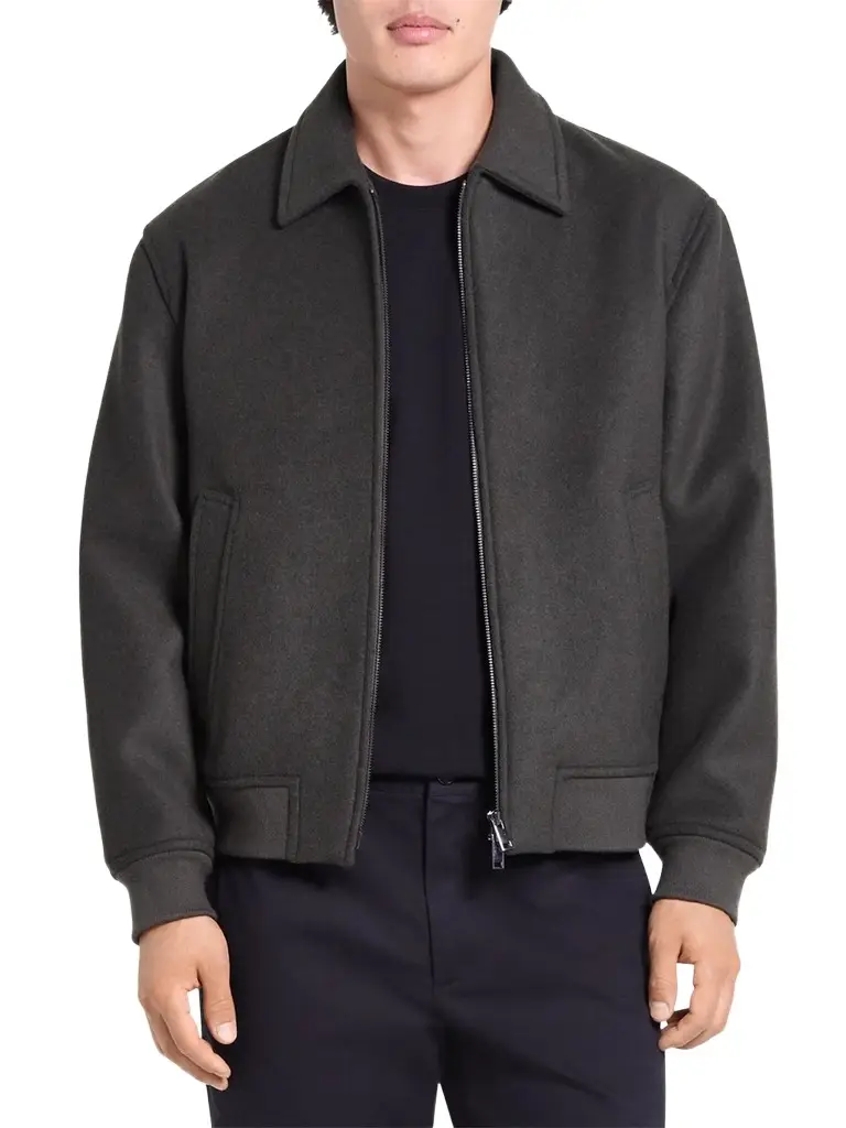 Theory Men's Plush Melton Bomber Jacket