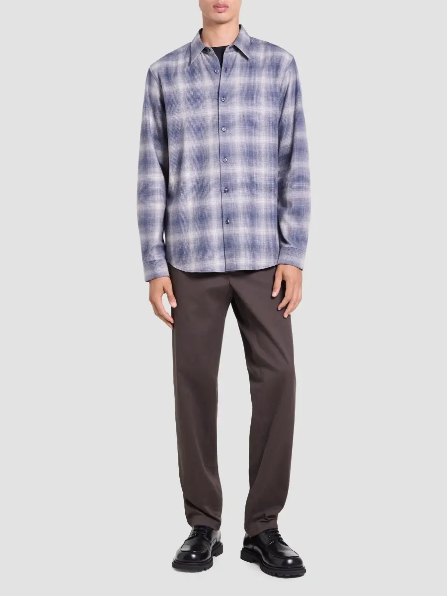Theory Men's Irving Shadow Plaid Cotton Shirt | Thumbnail 2 Theory Men's Irving Shadow Plaid Cotton Shirt | Thumbnail 2