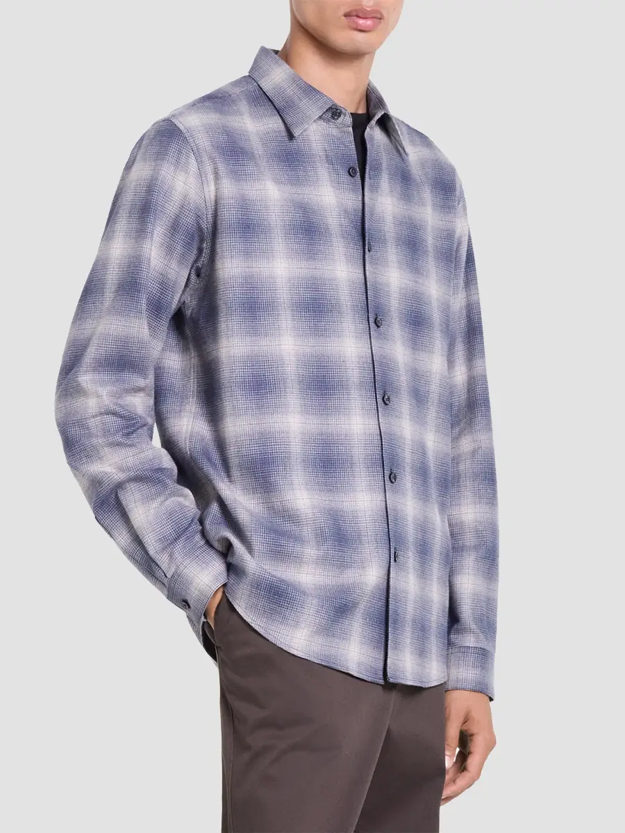 Theory Men's Irving Shadow Plaid Cotton Shirt | Thumbnail 6 Theory Men's Irving Shadow Plaid Cotton Shirt | Thumbnail 6