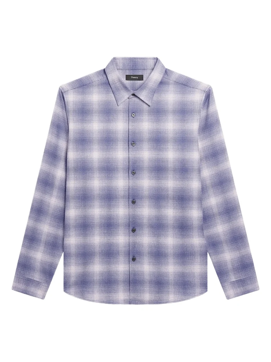Theory Men's Irving Shadow Plaid Cotton Shirt