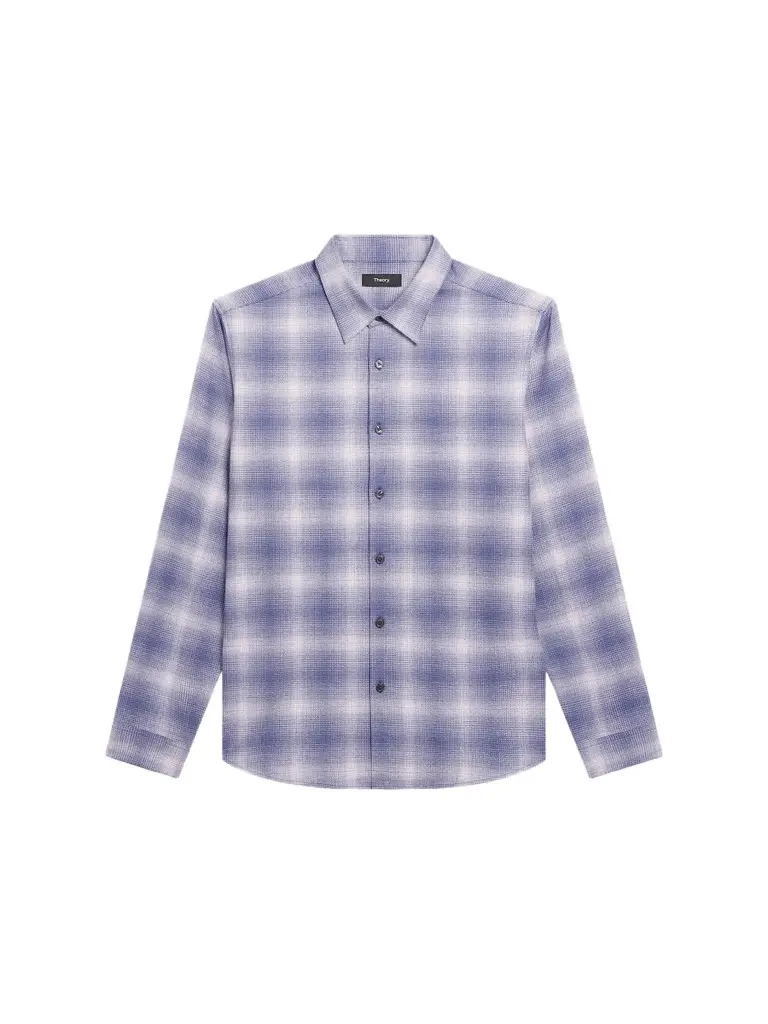Theory Men's Irving Shadow Plaid Cotton Shirt