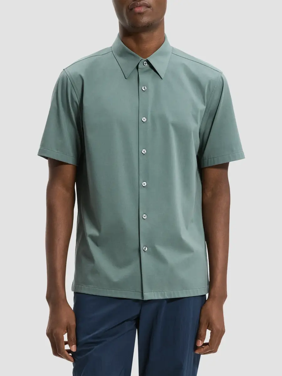 Theory Men's Irving Cotton Short-Sleeve Shirt | Thumbnail 4