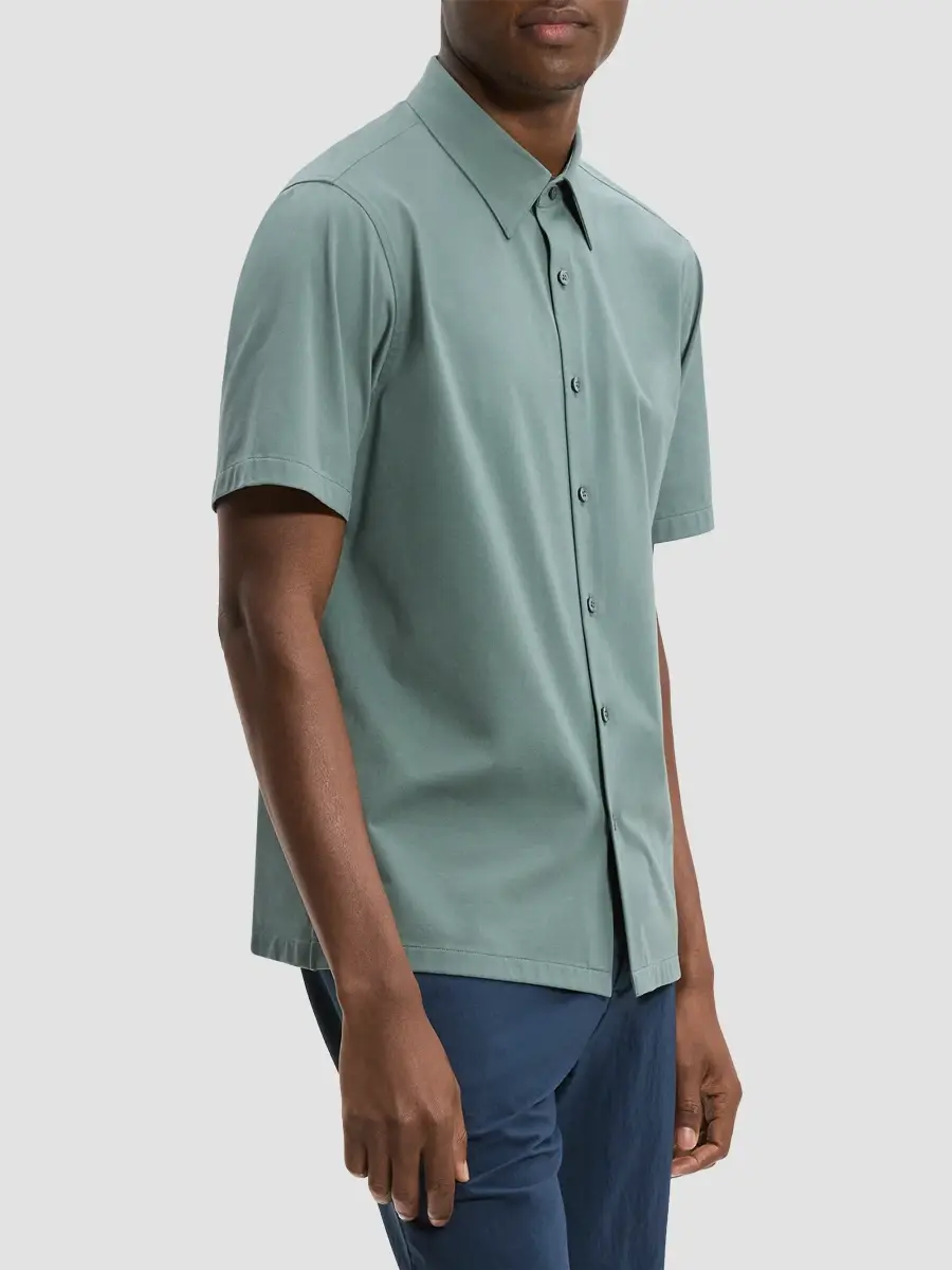 Theory Men's Irving Cotton Short-Sleeve Shirt | Thumbnail 6