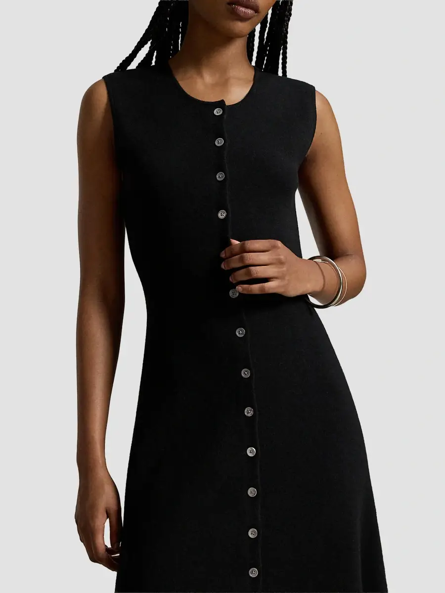 Polo Ralph Lauren Women's Wool-Blend Buttoned Midi Dress | Thumbnail 5 Polo Ralph Lauren Women's Wool-Blend Buttoned Midi Dress | Thumbnail 5