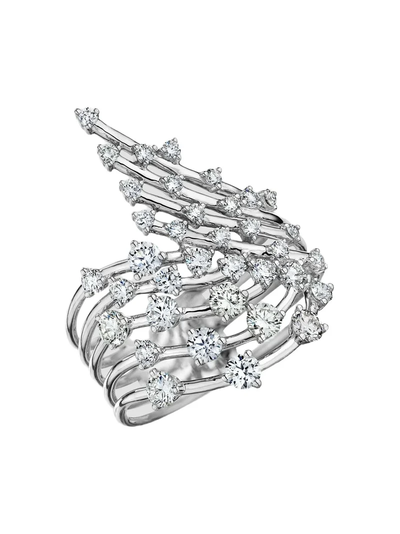 Women's Luminus 18K White Gold & Diamond Wavy Wrap Ring