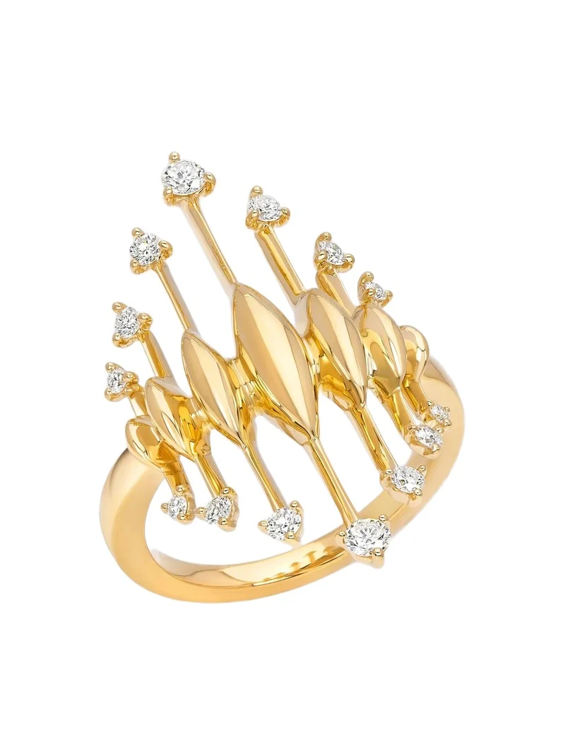 Women's Tribal 18K Yellow Gold & Diamond Ring - Yellow Gold